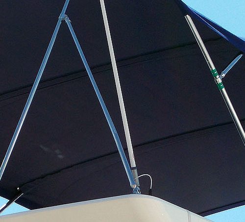 Flybridge motor yacht Bimini